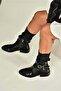V312362260 Black Rustic Belt Detailed Women's Boots - 3