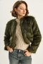 Women's Emerald Green Faux Fur Lined Coat 38119 60251968 - 4