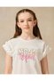 Senior Girls White Tropical Ruffled Sleeve Top - 4