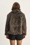 Women's Black Gray Premium Faux Fur Jacket 60251922 - 7