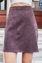 Women's Lightweight Lycra Nubuck Fabric Knee Length Bell Skirt-Brown - 4