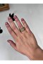 Stainless Steel 5-Piece Looking Gold Stone Shiny Sparkling Jewelry Model Ring - 5
