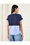 Women Navy Twofer Shirt Top - 3