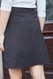 High Waist Lightweight Stretch Fabric Fabric Knee Length Bell Skirt-Dark Brown Houndstooth - 7