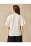 Senior Girls White Ruffled Sleeve Embellished With Flower Top - 3