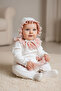 Powder Ruffle Bonnet Hat Jumpsuit Set, Mevlüt Set