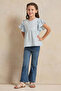 Girls Blue Embroidered Top - 2