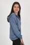 Indigo Girls' Smoked K Hooded Zippered Pocket Low Shoulder Embroidery B Printed Knitted Cardigan - 4