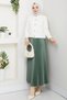 Women's Heart Detailed Cardigan Pleated Skirt Set