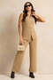 Women Beige Textured Vest Top - 2