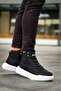 Lace-Up Men's Sports Boots Black (White Sole) - 3