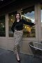 Women's Satin Skirt A-Cut Patterned Imported Fabric - 6