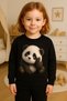 Crew Neck Long Sleeve Airy Panda Patterned Sh Fleece-Lined Sweatshirt3-4-5-6-7-8-9-10-11-12 Years - 2