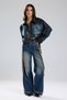 Women's Faux Leather Paneled Chain Detailed Design Trousers - 5