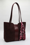 Women's Burgundy Suede Leather Large Shoulder & Clutch Bag – With Inner Bag, Scarf-Detail Elegant Design - 7