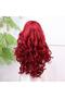 Fiber Synthetic Wavy Tulle Wig with Red Baby Hair - 5