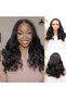 Wide Wavy Fiber Synthetic Tulle Wig with Black Baby Hair
