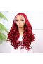 Fiber Synthetic Wavy Tulle Wig with Red Baby Hair - 4