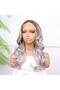 Light Auburn Grey Ombre Baby Hair Fiber Synthetic Tulle Wig - 4