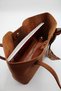 Women's Tan Oversized Suede Leather Handbag with Scarf Detail and Puppy Detail - 3