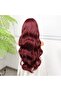Red Brown Fiber Synthetic Wide Wavy Tulle Wig - 5