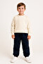 Boy's Navy Blue Inside Sh Fleece-Lined Sweatpants, Ages 5–14, Cotton