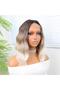 Brown Baby Auburn White Platinum Ombre Blunt Tulle Wig - 3