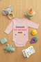 Baby Girl Bodysuit with Snap Fasteners Printed Cute Bodysuit Mom's Favorite Printed