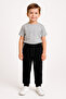 Boy's Black 3 Thread Sweatpants, Ages 5-12, Comfortable Fit