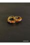 Gift Steel Gold Gold Enamel Patterned Orange Daily 1.5cm Hoop Earrings - 5