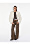 Snake Patterned Buttoned Regular Waist Wide Leg Trousers - Wide Leg Jeans