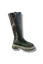 Women's Khaki Genuine Leather Camouflage Patterned Boots - 8