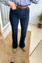 Bt19569125 Women's 90's Navy Blue Flared High Waist Extra L Stretch Fabric Jeans Denim Trousers - 3