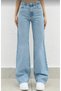 Bt13026052 Women's Snow Wash Blue Stretch Fabric Casual Jeans Pants Leg