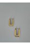 Gold Rectangular Cube Clip-On Non-Tarnish Steel Earrings - 5