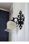 Flower Arm Wall Light Black Static Painted Matte Salmon Glass - 2