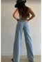 Bt19355723 Casual Light Blue Acid Snow Wash Super High Waist Comfort Stretch Fabric Jeans Pants - 2