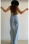 Bt19355723 Casual Light Blue Acid Snow Wash Super High Waist Comfort Stretch Fabric Jeans Pants - 3