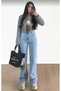 Bt18470802 90's Snow Wash Women's Super High Waist Loose Jeans Denim Pants