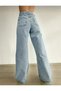 Bt15833120 Jeans Women Blue Snow Wash High Waist Comfort Stretch Fabric Wide Leg Denim Jeans Pants - 3