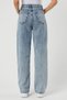 Bt14200663 Women's High Waist Blue Snow Wash 90's Wide Leg Stretch Fabric Jeans Pants - 2