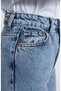 Bt13844996 90's Women's Blue Snow Wash High Waist Stretch Fabric Mom Jeans Denim Pants - 5