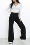 Black Super High Waist 90's Wide Leg Loose Comfort Lycra Jeans - 4