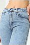 Bt16008423 Women's High Waist Blue Snow Wash Stretch Fabric Mom Jeans Pants - 5
