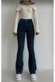 Bt11617657 Flared Navy Blue High Waist Comfort L Stretch Fabric Denim Trousers Jeans