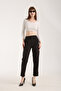 Suede Pleated Elastic Waist Pants - Suede Pleated Elastic Waist Pants - 3