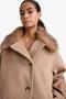 Detachable Faux Fur Collar Regular Fit Buttoned Cashmere Coat (25 Wn) - 5