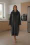Serona Wellsoft Plush Hooded Long Poncho Soft Textured Wearable Tv Blanket |   Anthracite - 6
