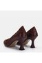 Large Size Women's Stiletto 41-42-43-44 Brown Croco - 5
