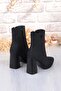 25K137 Printed Leather 8 cm Height Thick Heeled Pointed Toe Women's Boots - 8